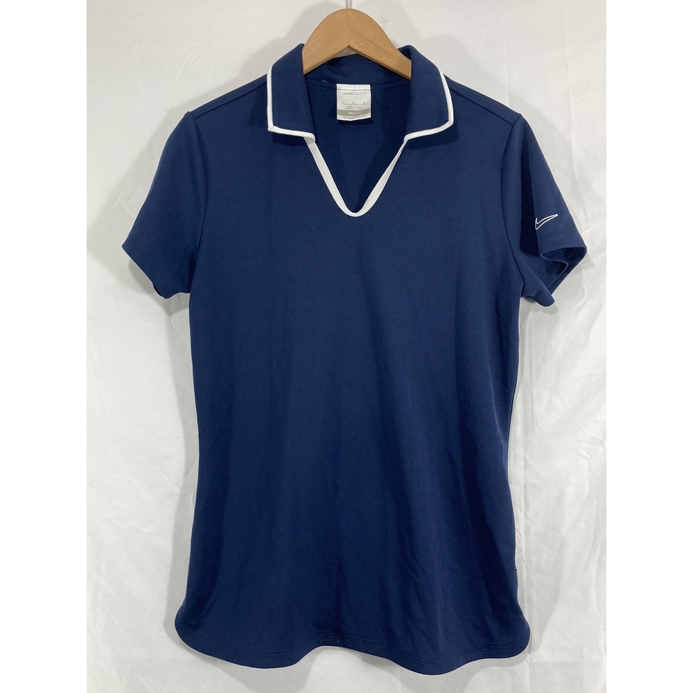 NikeGolf Size Large Dri-Fit Women's Navy Blue Golf Tennis Polo